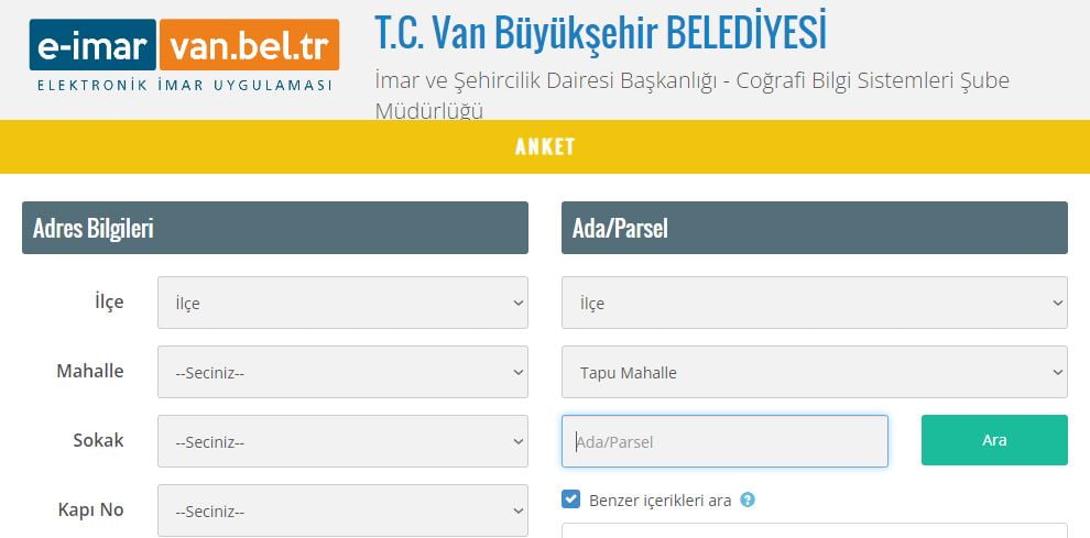 Van Büyükşehir Belediyesi E-İmar